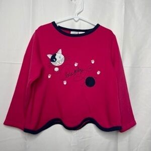 Greendog Vintage Pink Embroidered Crewneck Sweatshirt Girls Size 6